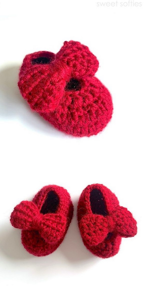 Classic Baby Mary Jane Shoes with Bow Free Pattern