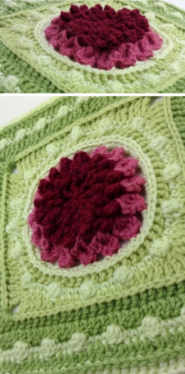 Cheerful Echinacea Square Free Crochet Pattern