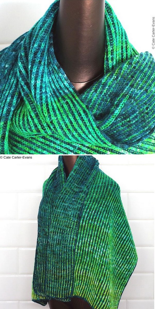 Rothko Brioche Wrap Free Knitting Pattern