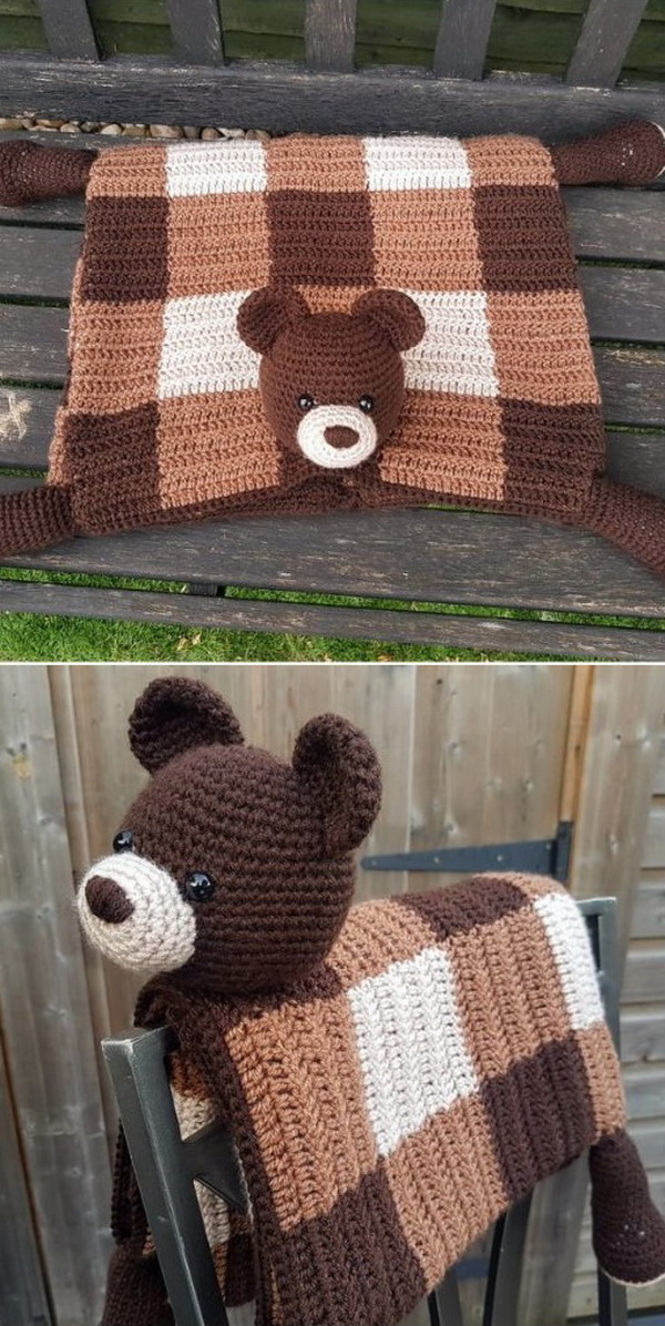 stuffed bear blanket