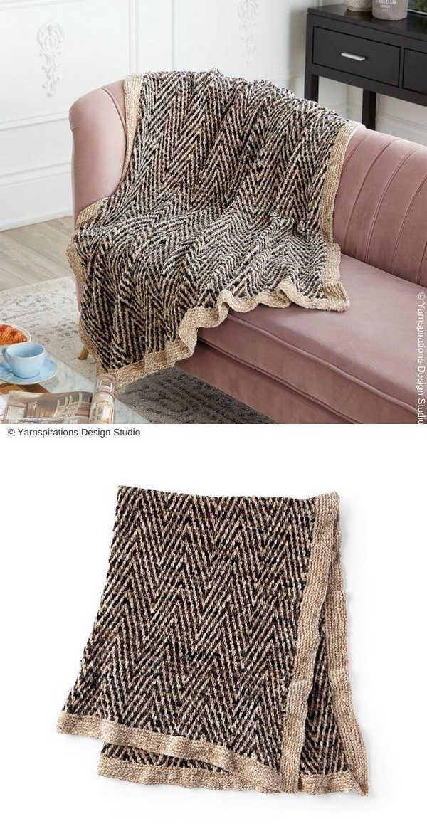 Two Tone Blanket Free Knit Pattern