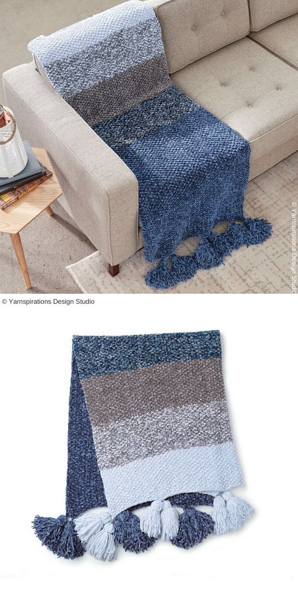Blue Velvet Fade Blanket Free Knit Pattern
