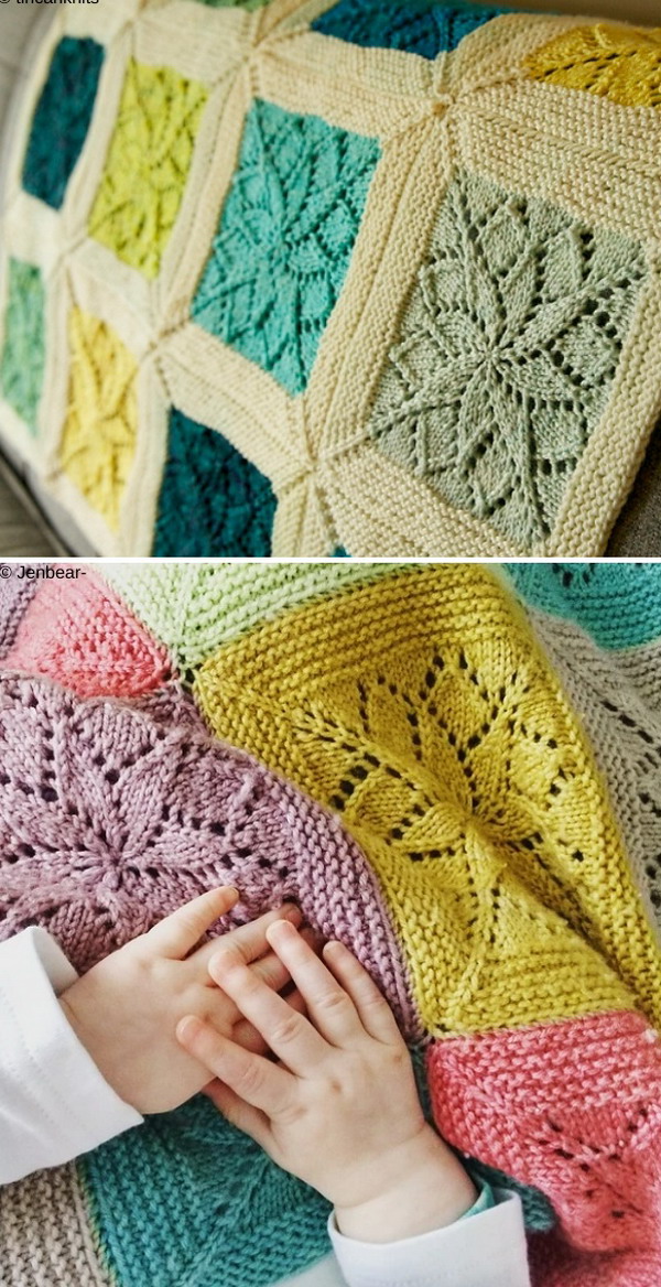 Vivid Square Blanket Free Knitting Pattern
