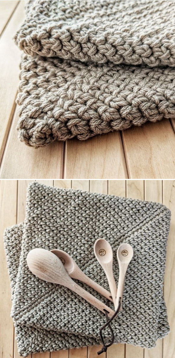 Modern Thick Potholder Free Crochet Pattern