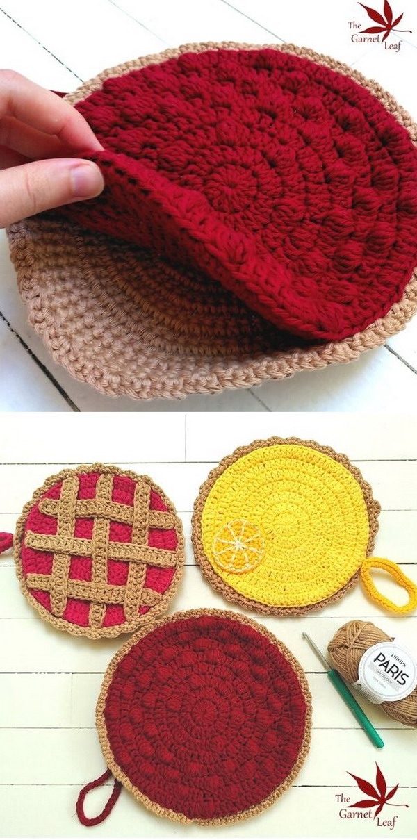 Pie Oven mitts Free Crochet Pattern » Weave Free Crochet, Knitting