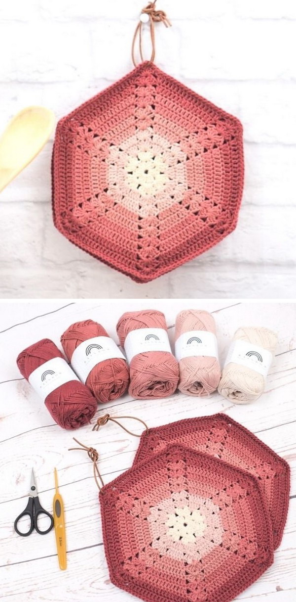 Retro Crochet Potholders - Mix