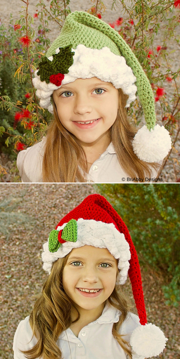 Fancy Santa Hat Free Crochet Pattern