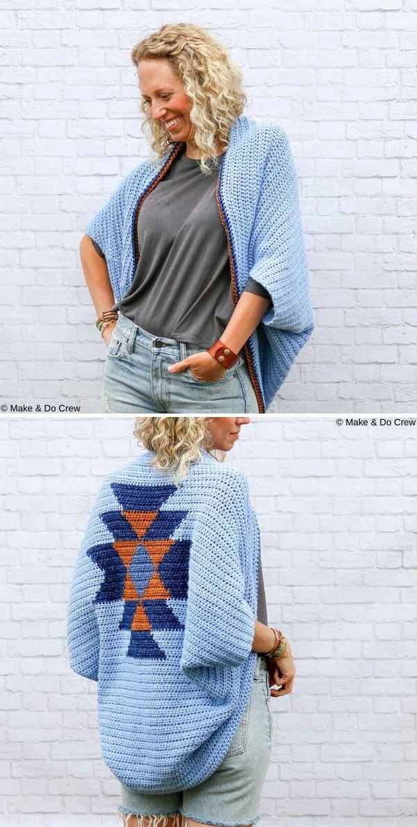 Navajo Blanket Shrug Free Crochet Pattern
