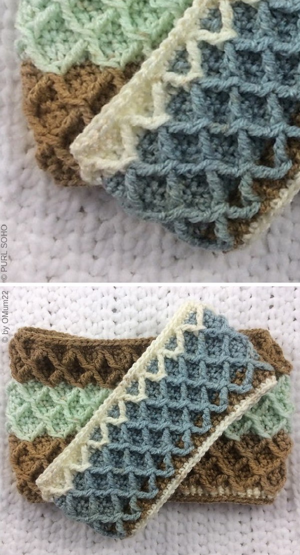 Diamond Crochet Cowl Free Pattern