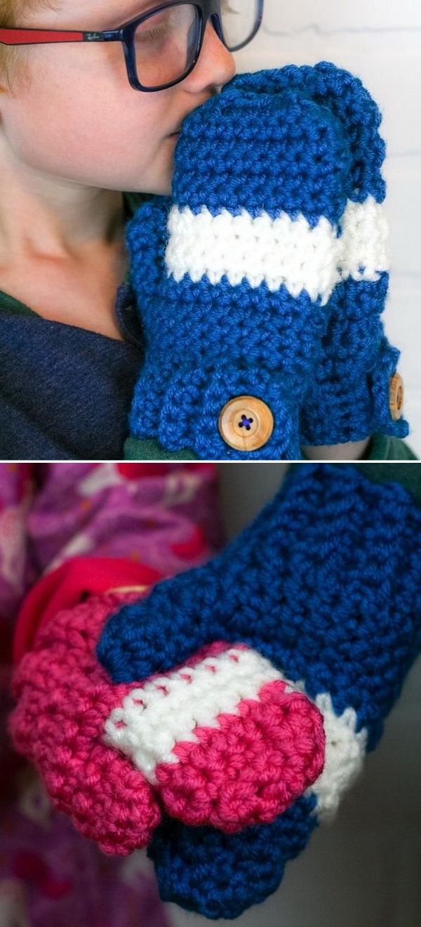 Crochet Quick and Simple Mittens Free Pattern