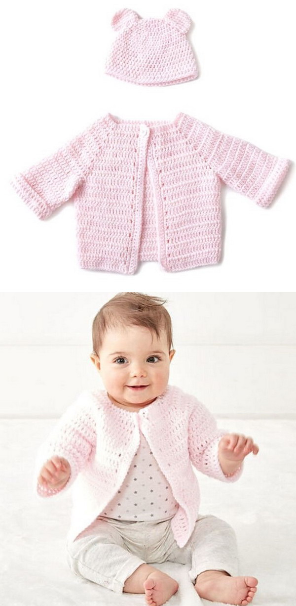 Crochet Baby Jacket Set Free Pattern