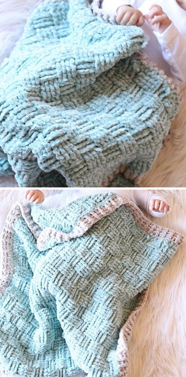 Basketweave baby blanket Free Crochet Pattern