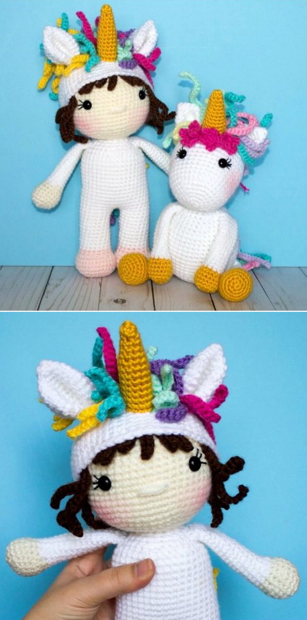 Wanda the Crochet Unicorn Doll Free Crochet Pattern