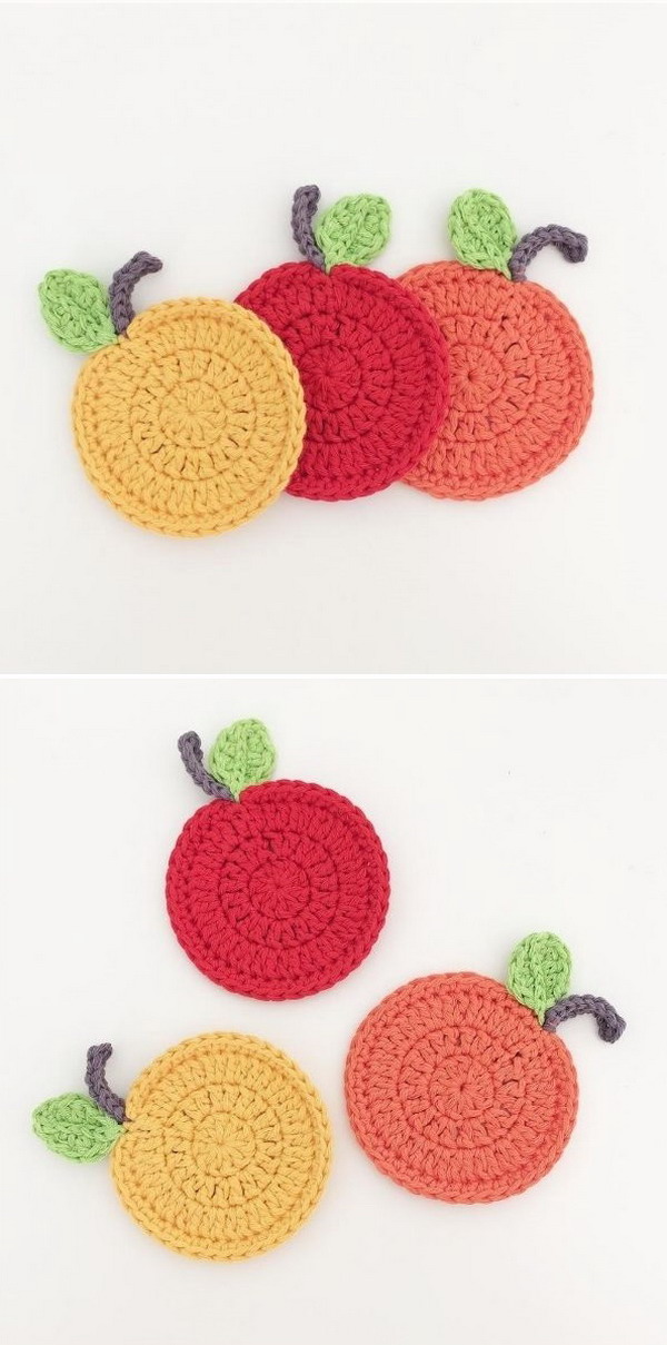 Fruit Coasters Home Accessories Free Crochet Pattern