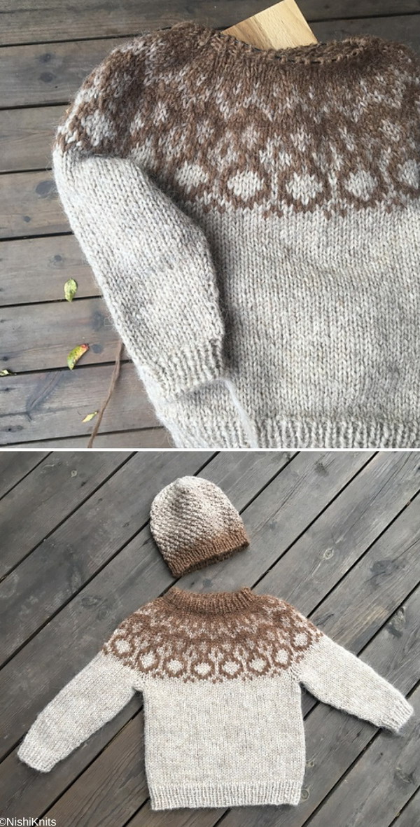 Nordic style knitted sweaters for kids