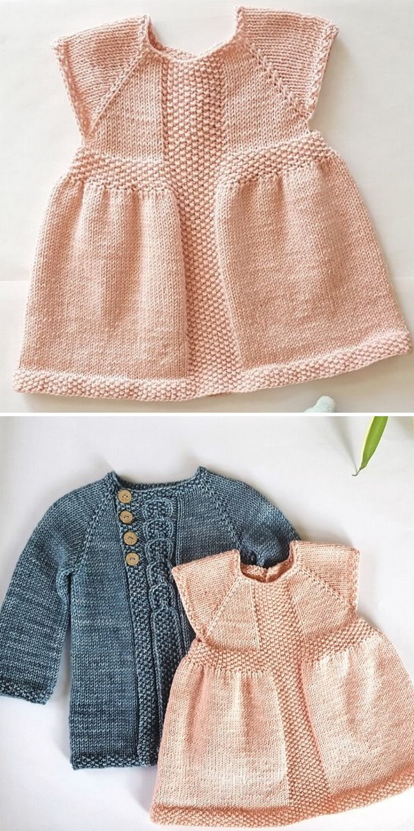 Pink dress Free Knitting Pattern