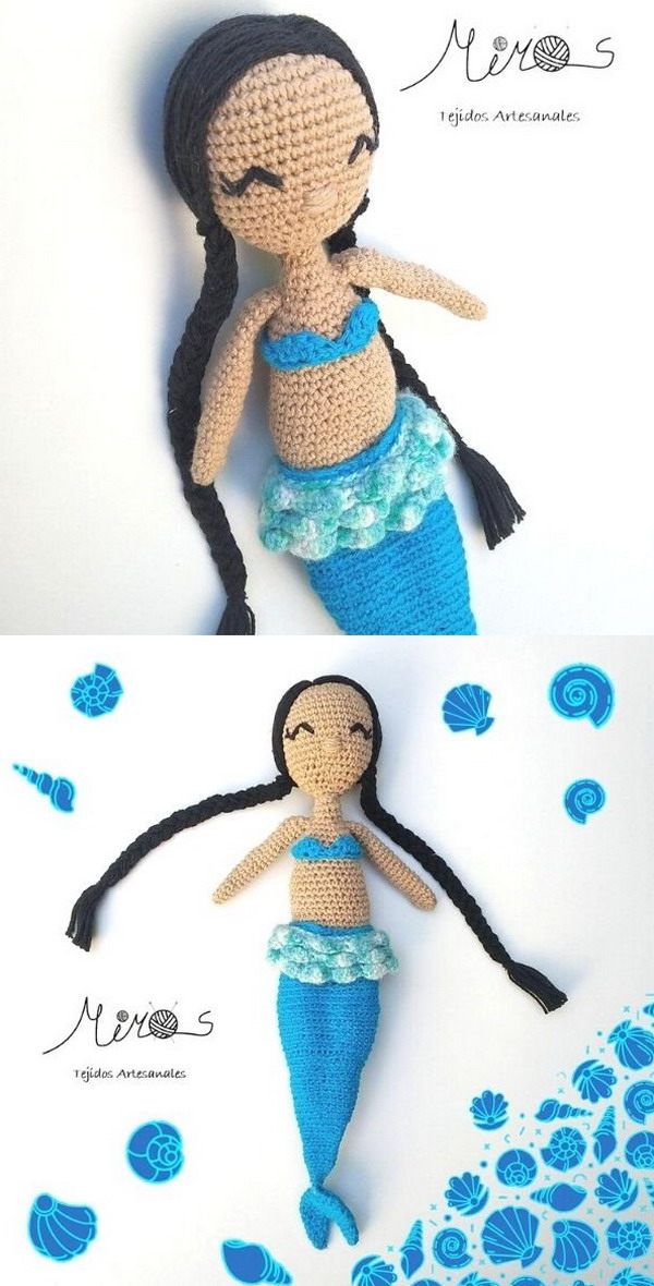 Mermaid doll transformation Free Crochet Pattern