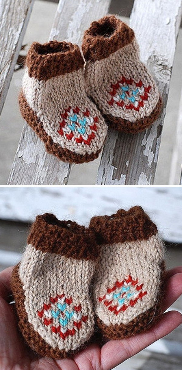 Tiny Moccasins Free Knitting Pattern