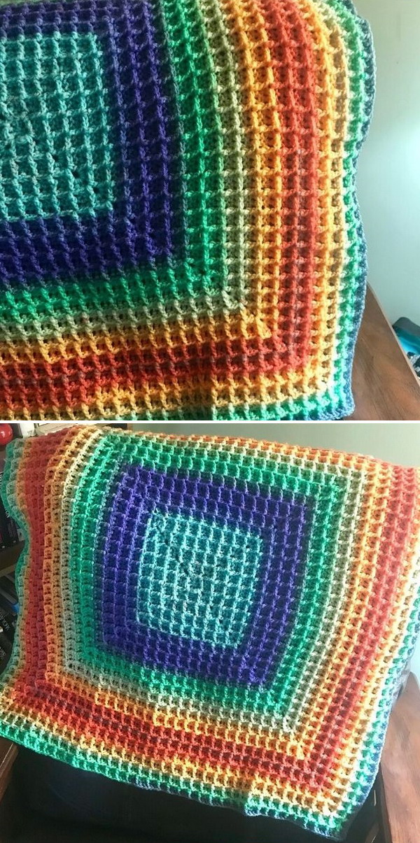 Basket blanket Free Crochet Pattern