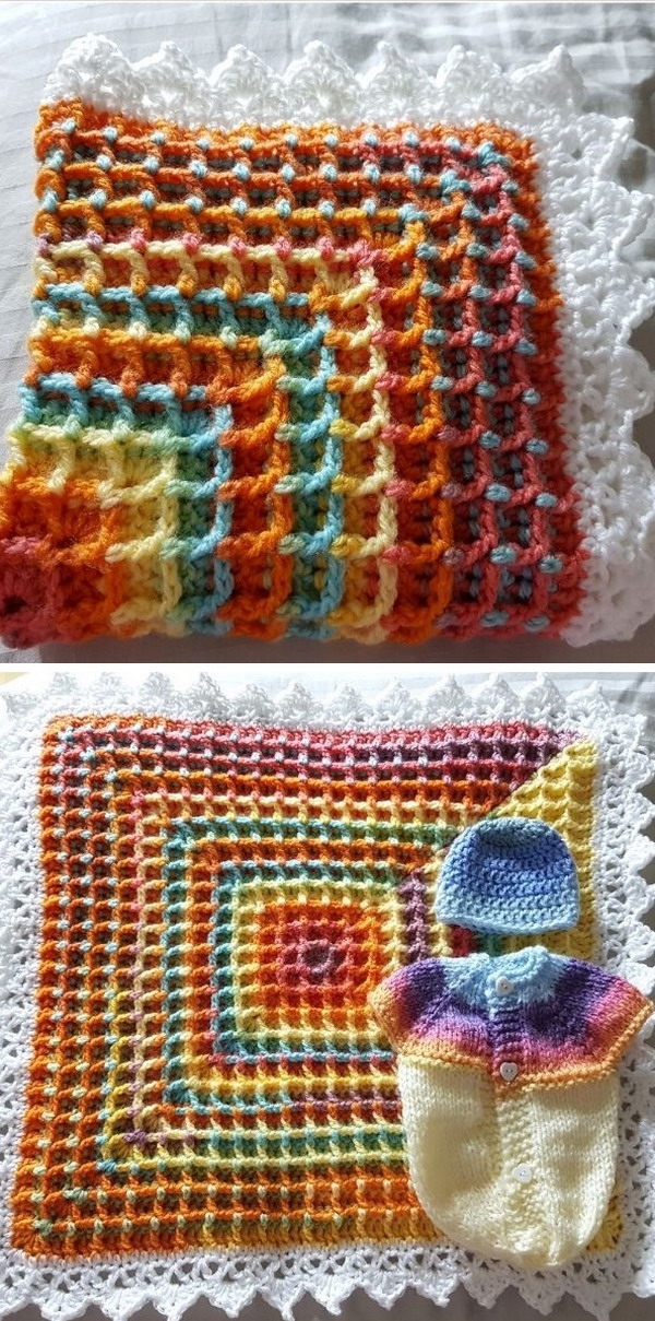 Raised Squared Waffle Free Crochet Pattern