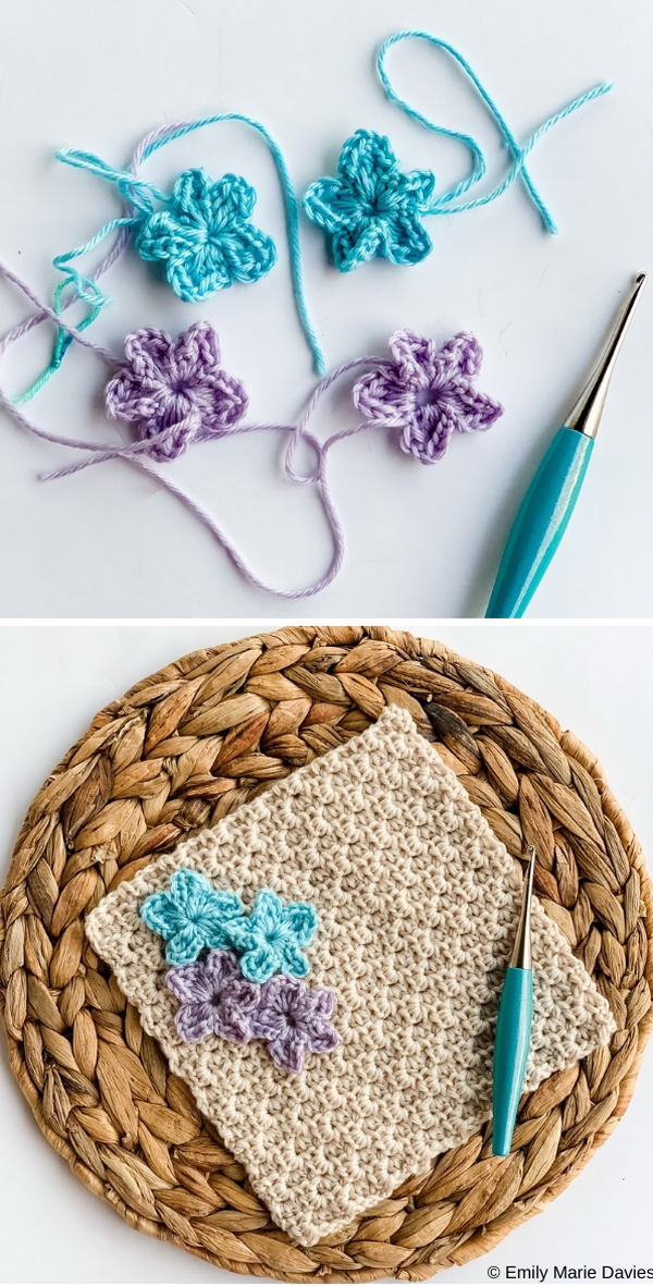 Simple Floral C2C Block Free Crochet Pattern