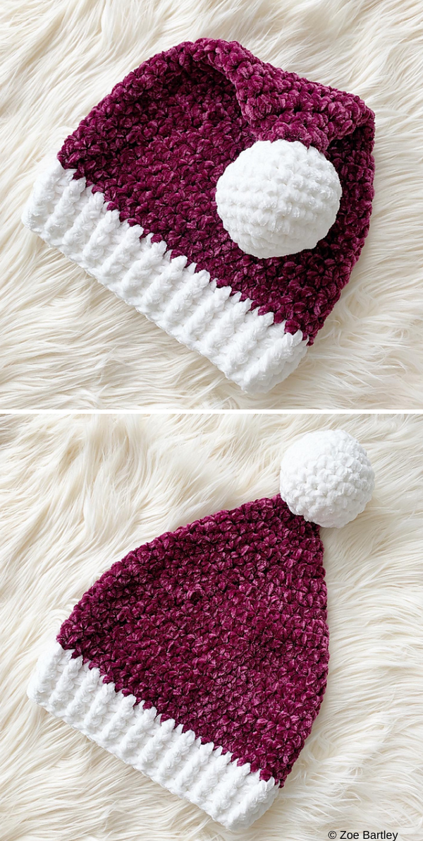 Velvet Santa Hat Free Crochet Pattern