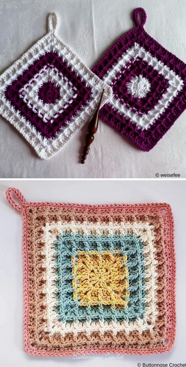 Squared Waffle Free Crochet Pattern