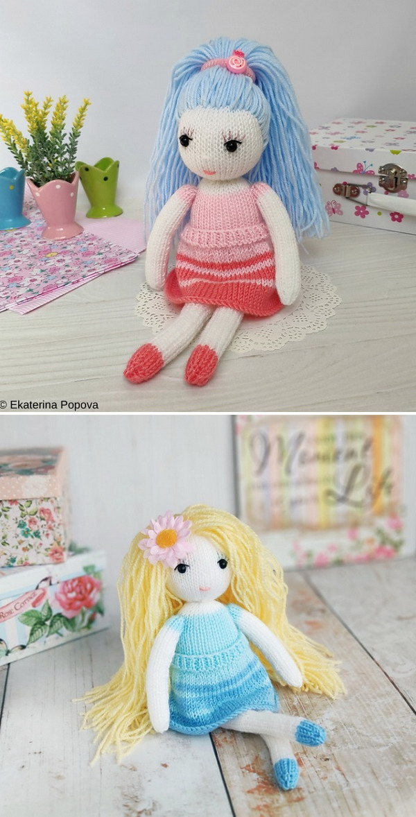 Pretty Izzy Dolls Free Knitting Pattern Weave Crochet 