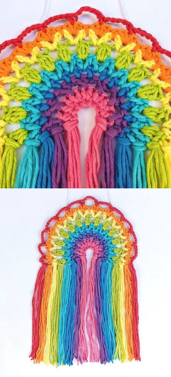 Rainbow Suncatcher Free Crochet Pattern
