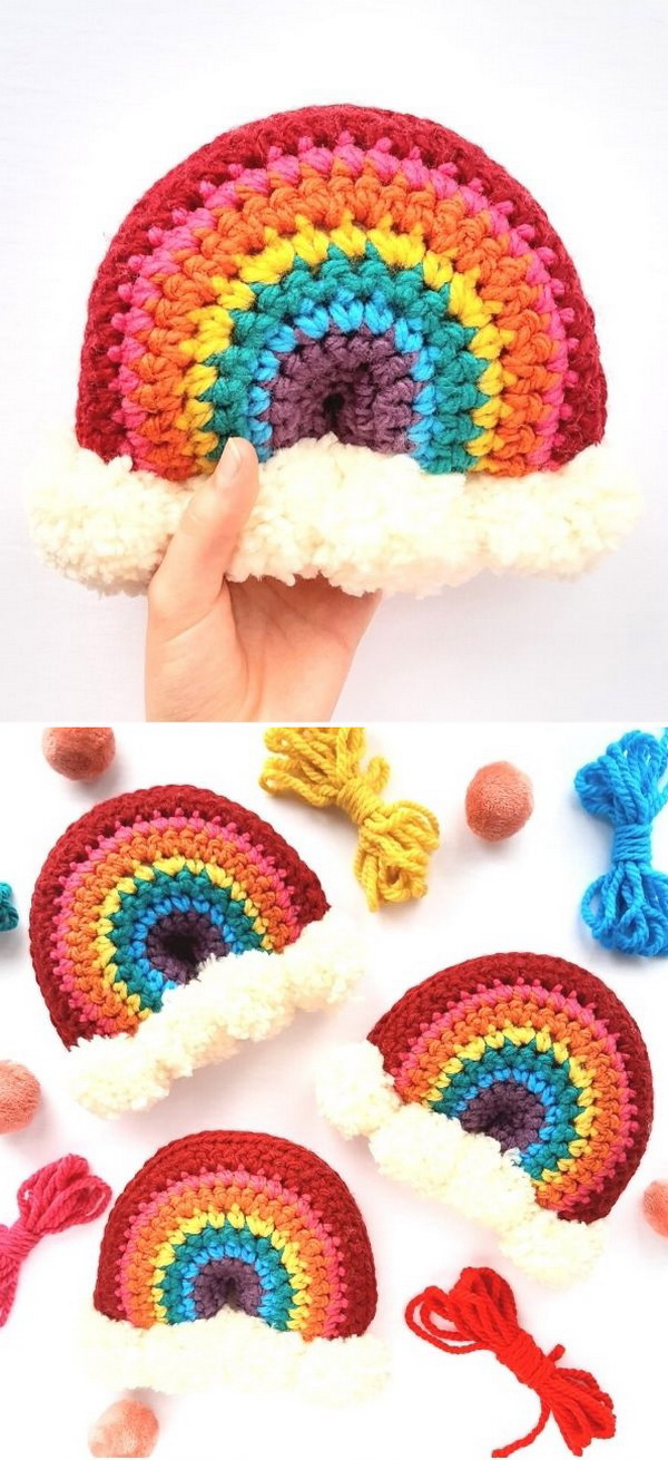 Brighten Your Day Crochet Rainbow Stuffie Free Pattern