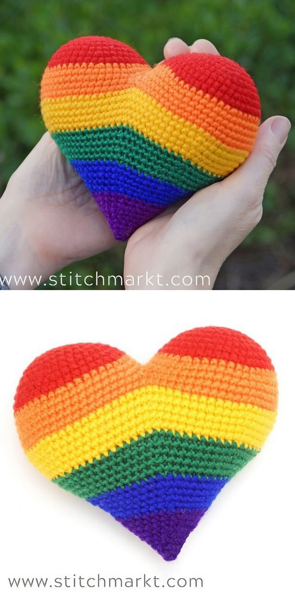 Rainbow Heart Crochet Pattern