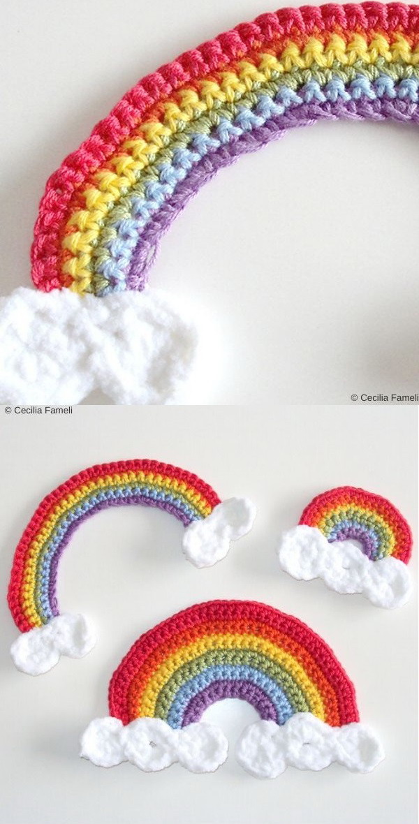 Rainbow Applique Free Crochet Pattern