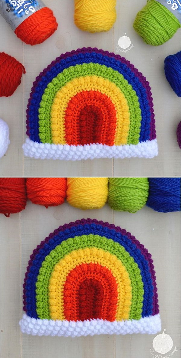 Crafty Rainbow Pillow Free Crochet Pattern