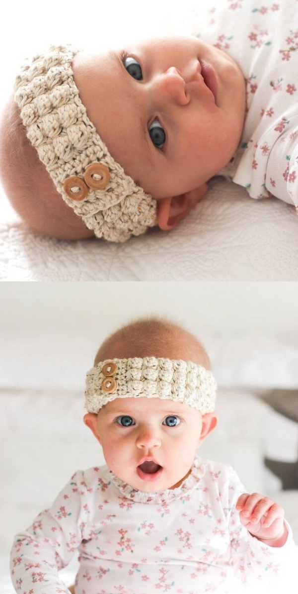 Bobble baby headband Free Crochet Pattern