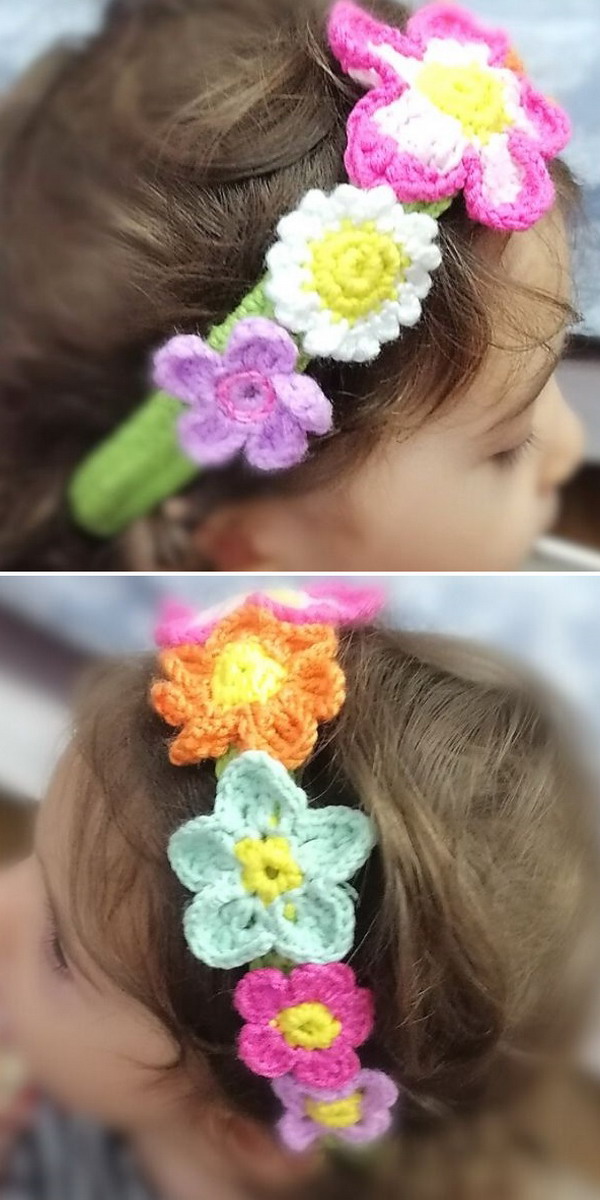 Berayla Flower Headband Free Crochet Pattern