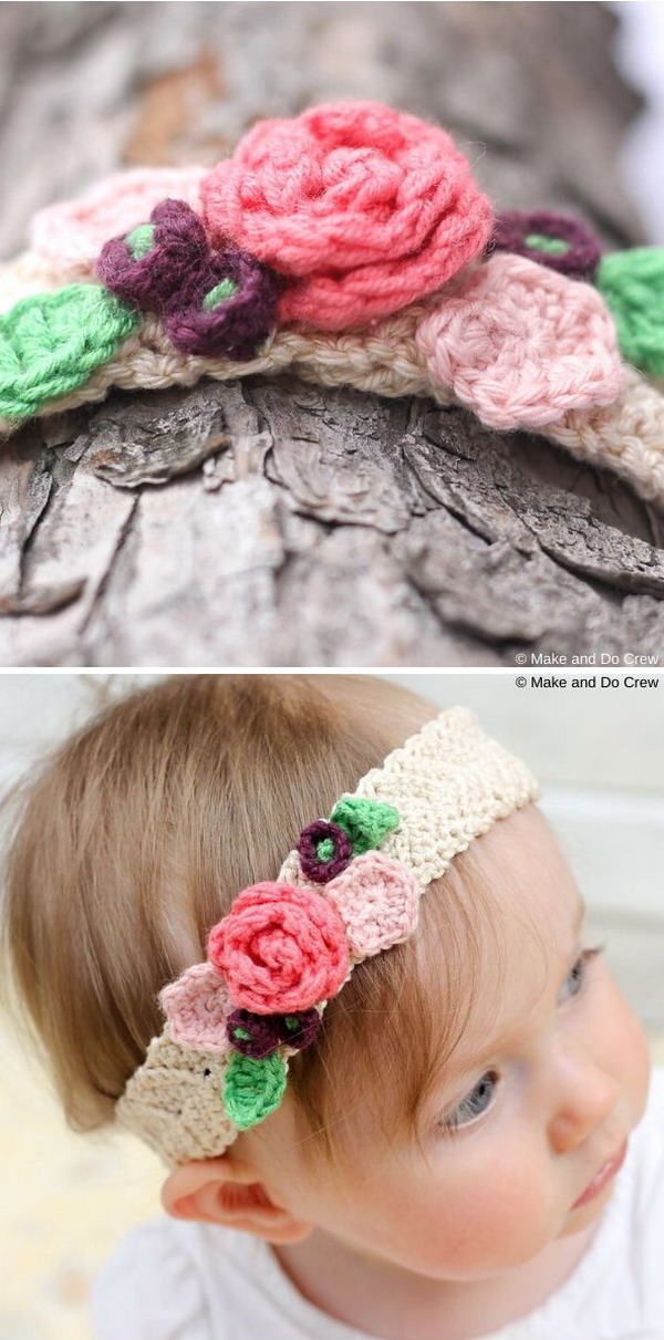 Boho Flower Headband Free Crochet Pattern