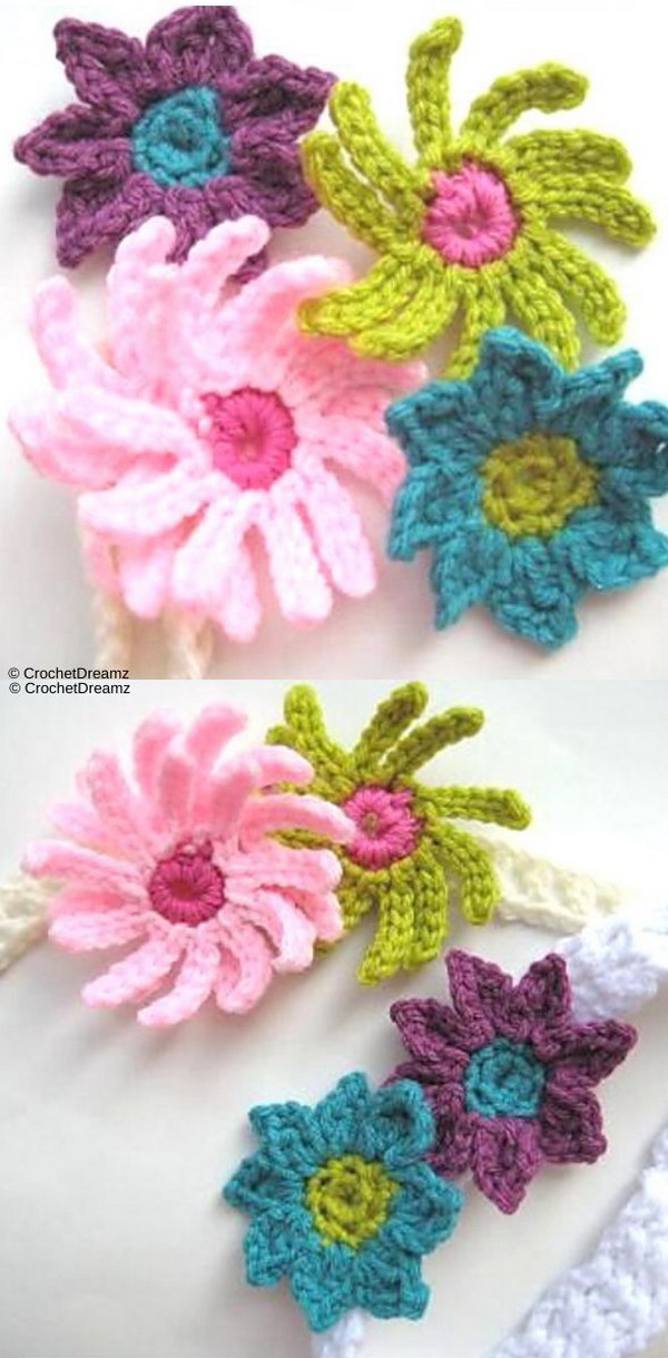 Baby Headbands with Flowers Free Crochet Pattern