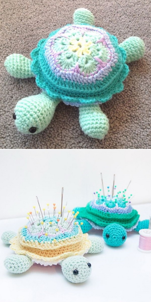 Tina Turtle Pincushion Free Crochet Pattern