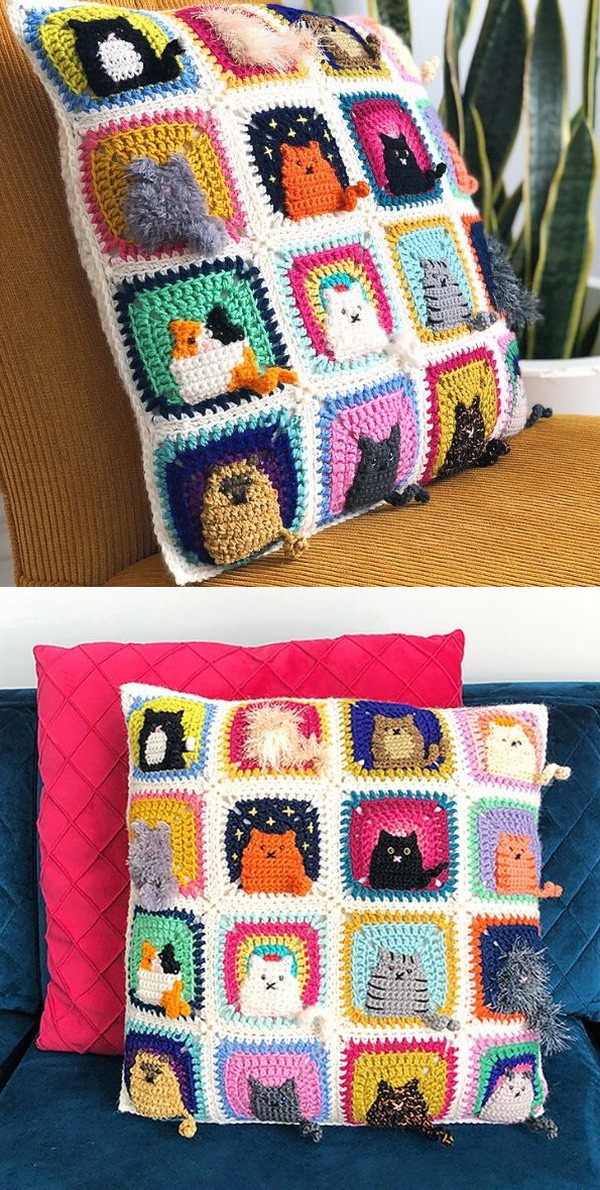 Many Cats Square Free Crochet Pattern
