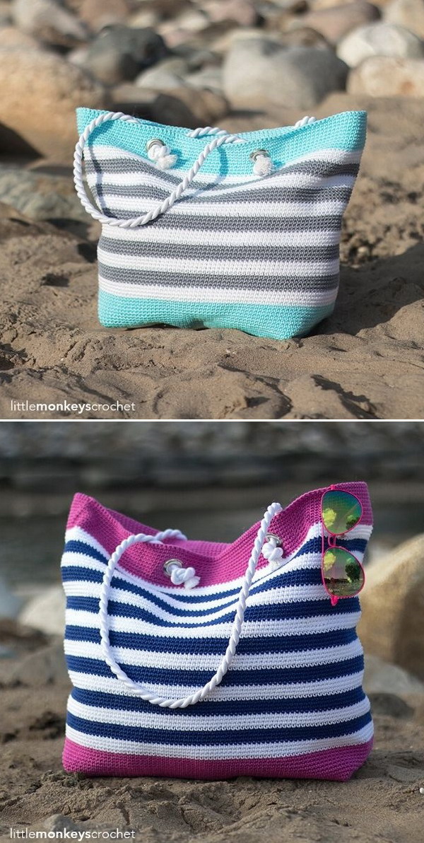 Beach Crochet Bag Free Pattern » Weave Crochet