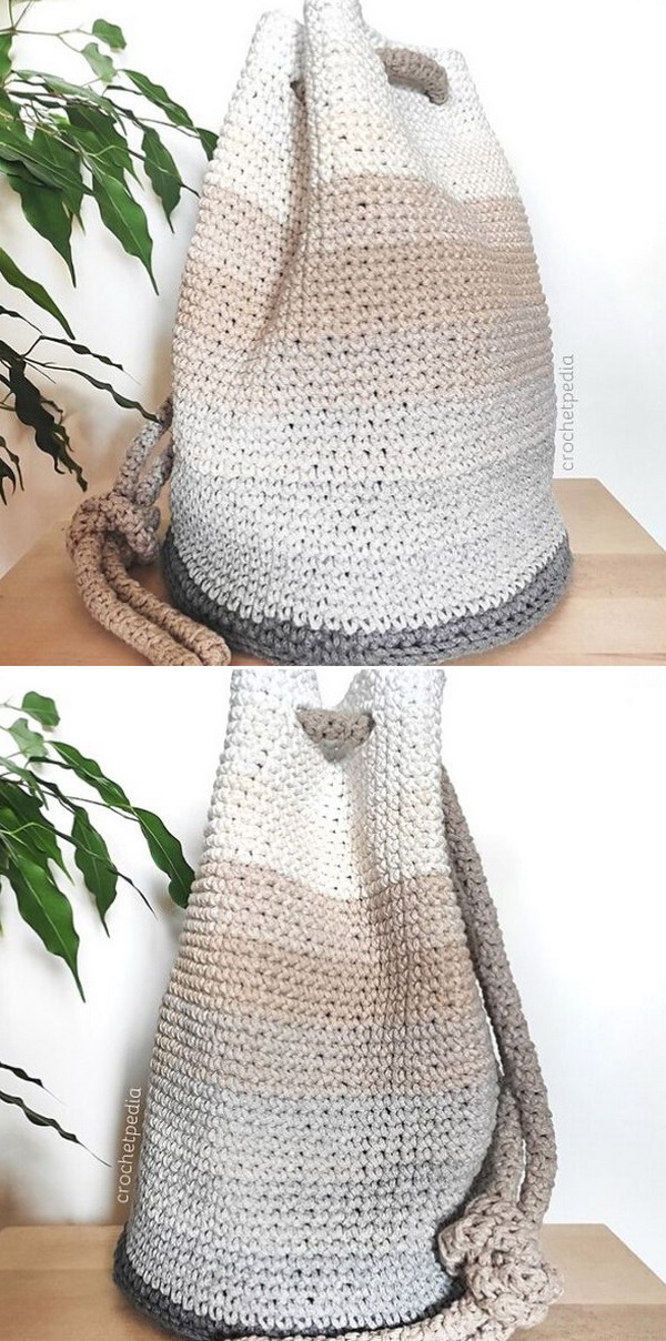 Easy Drawstring Bag Free Crochet Pattern