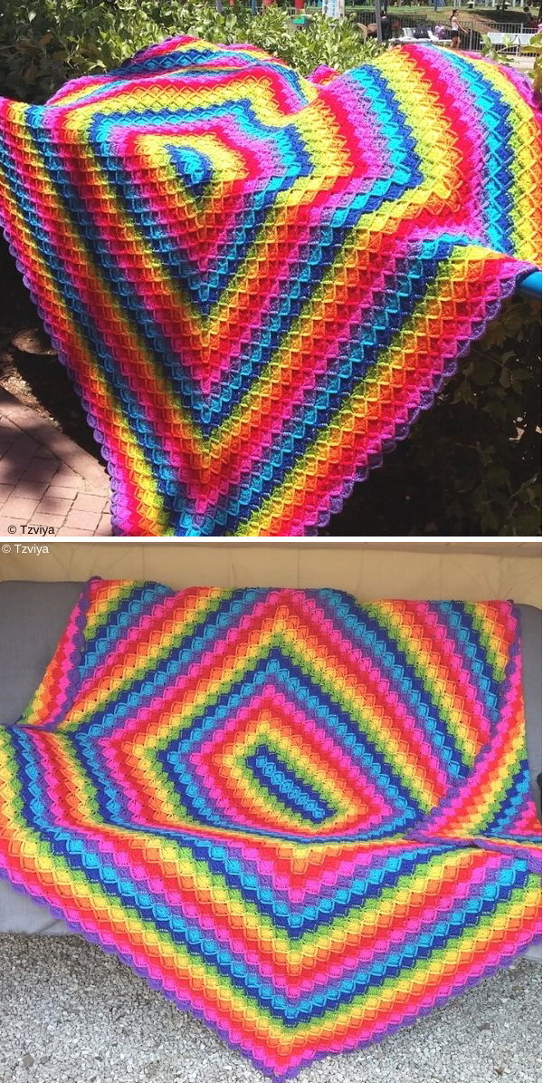 Oblong Wool-Eater Blanket Free Crochet Pattern