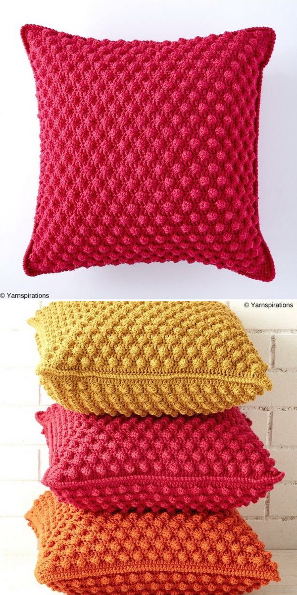 Bobble-licious Pillows Free Crochet Pattern