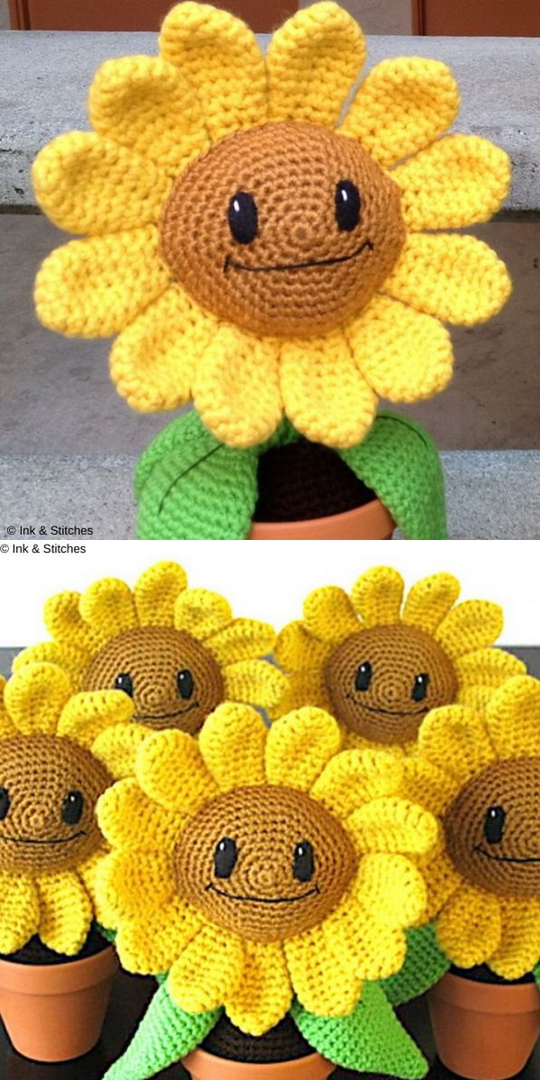 Happy Sunflower Amigurumi Free Crochet Pattern