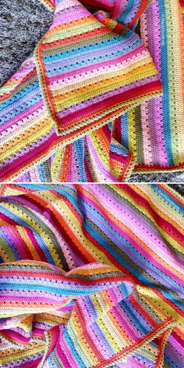 Cosy Stripe Blanket Free Crochet Pattern