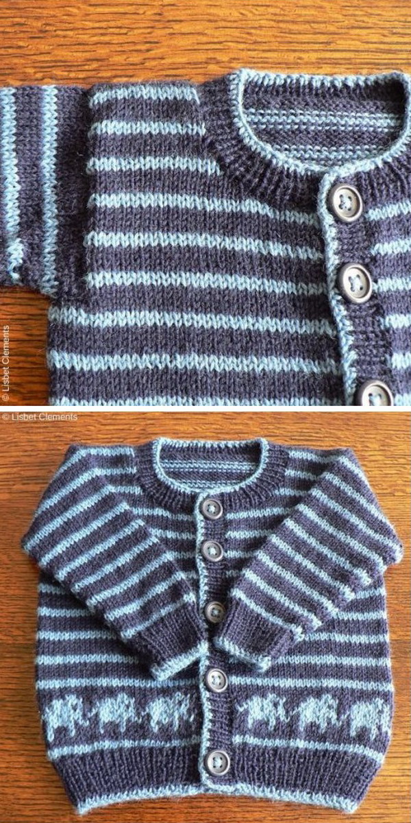 Two-ball baby cardigan Free Knitting Pattern