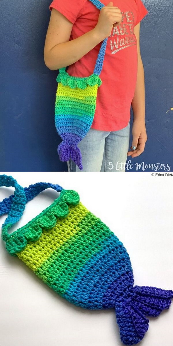 Crochet mermaid purse hot sale