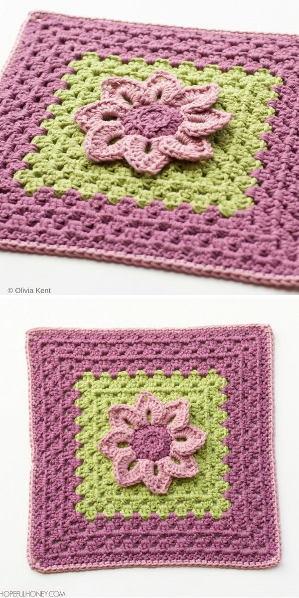 Water Lily Afghan Square Free Crochet Pattern