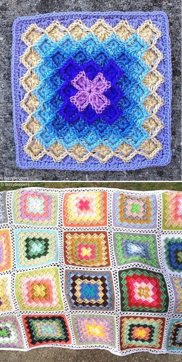 Lush Garden Bavarian Stitch Afghan Free Crochet Pattern