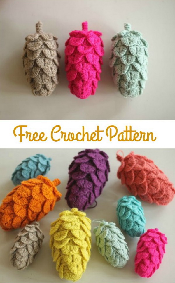 Crochet pine cones Free Crochet Pattern